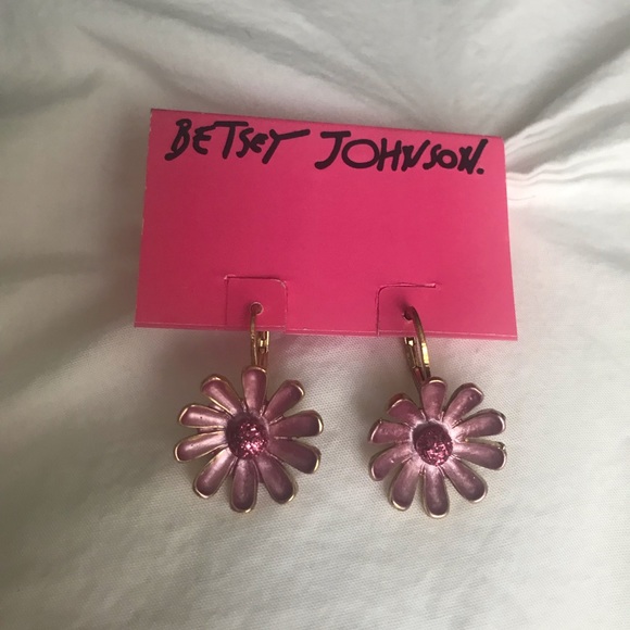 Betsey Johnson Flower Earrings - Picture 2 of 3